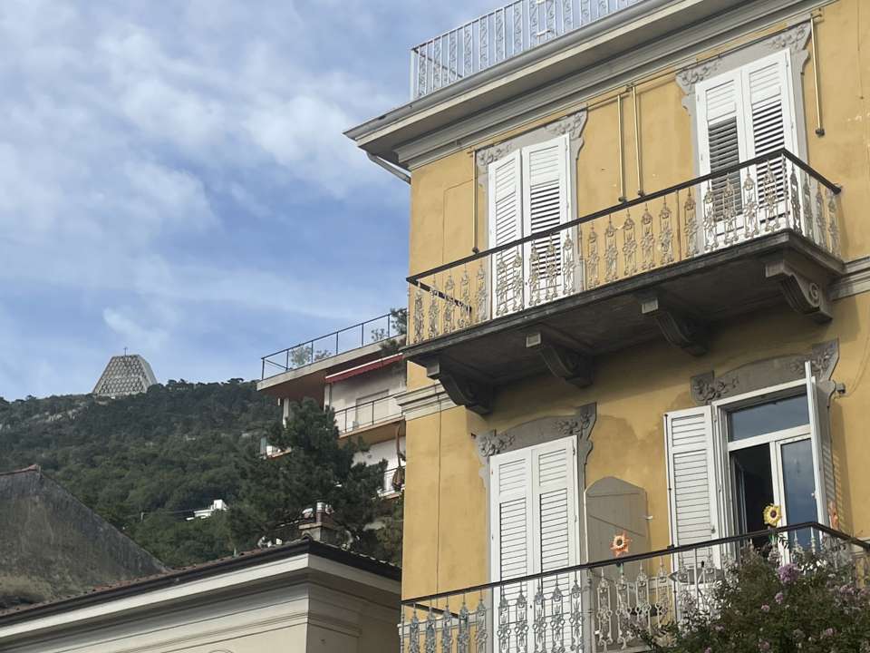 Temple of Monte Grisa (cheese triangle) church looking over Barcola