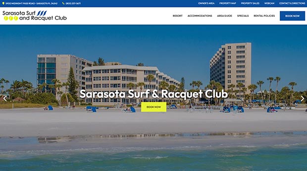 Screenshot of sarasotasurf.com website